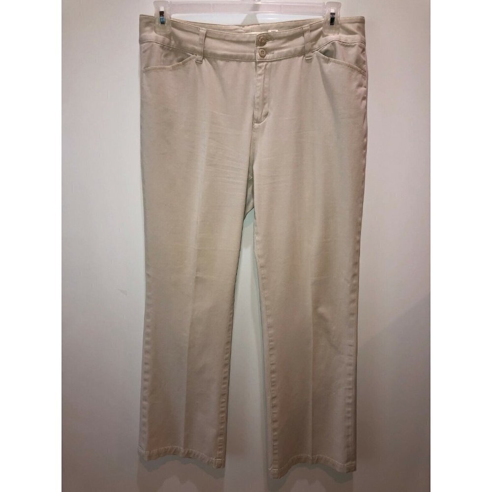 Coldwater Creek Womens Size 12 Lt. Beige Flat Front Straight Leg Career Pants